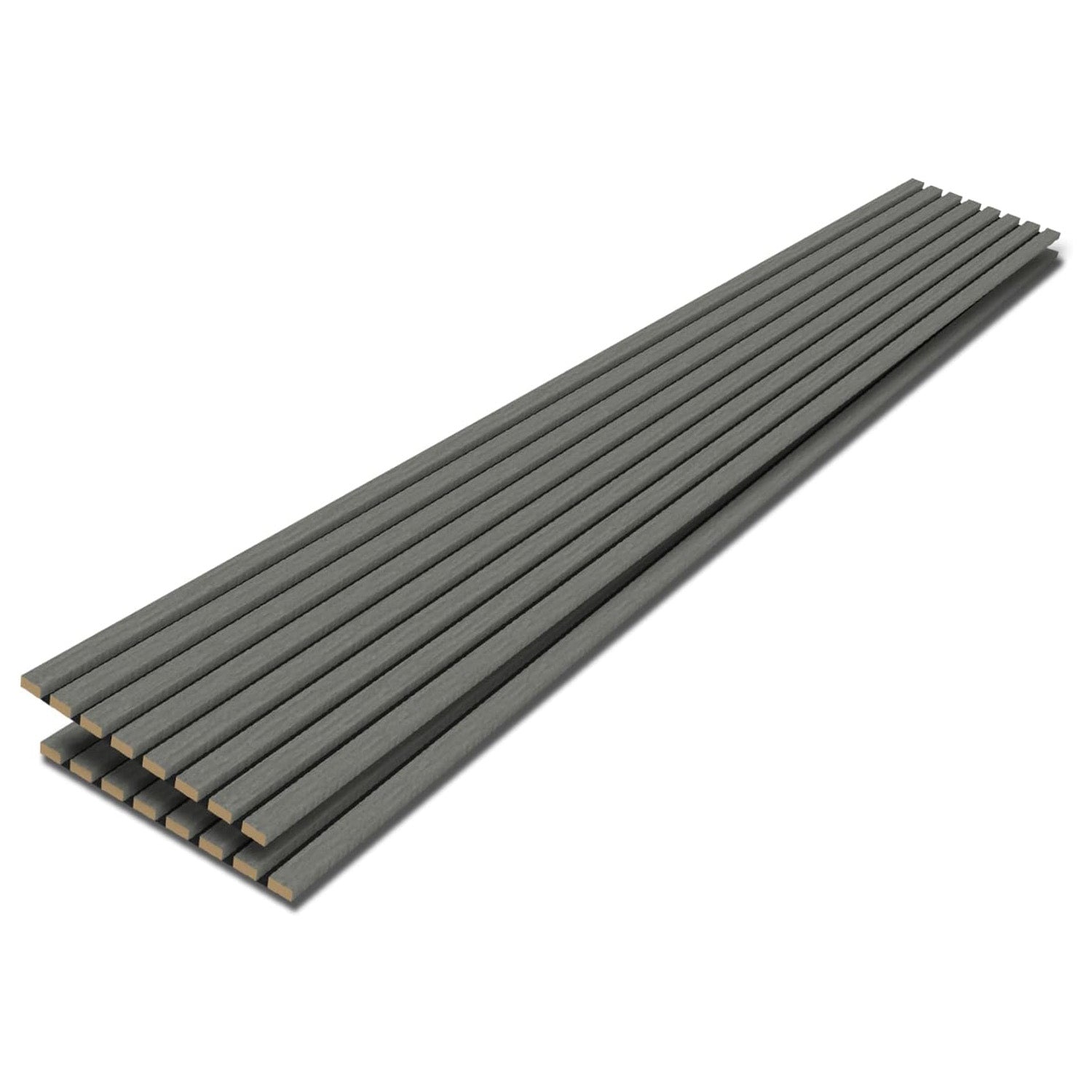 Tönnen Luxury Acoustic Wood Slat Panels | 2pack | 94x11x0.8″ each | Premium Interior Wall Décor (Italian Gray)