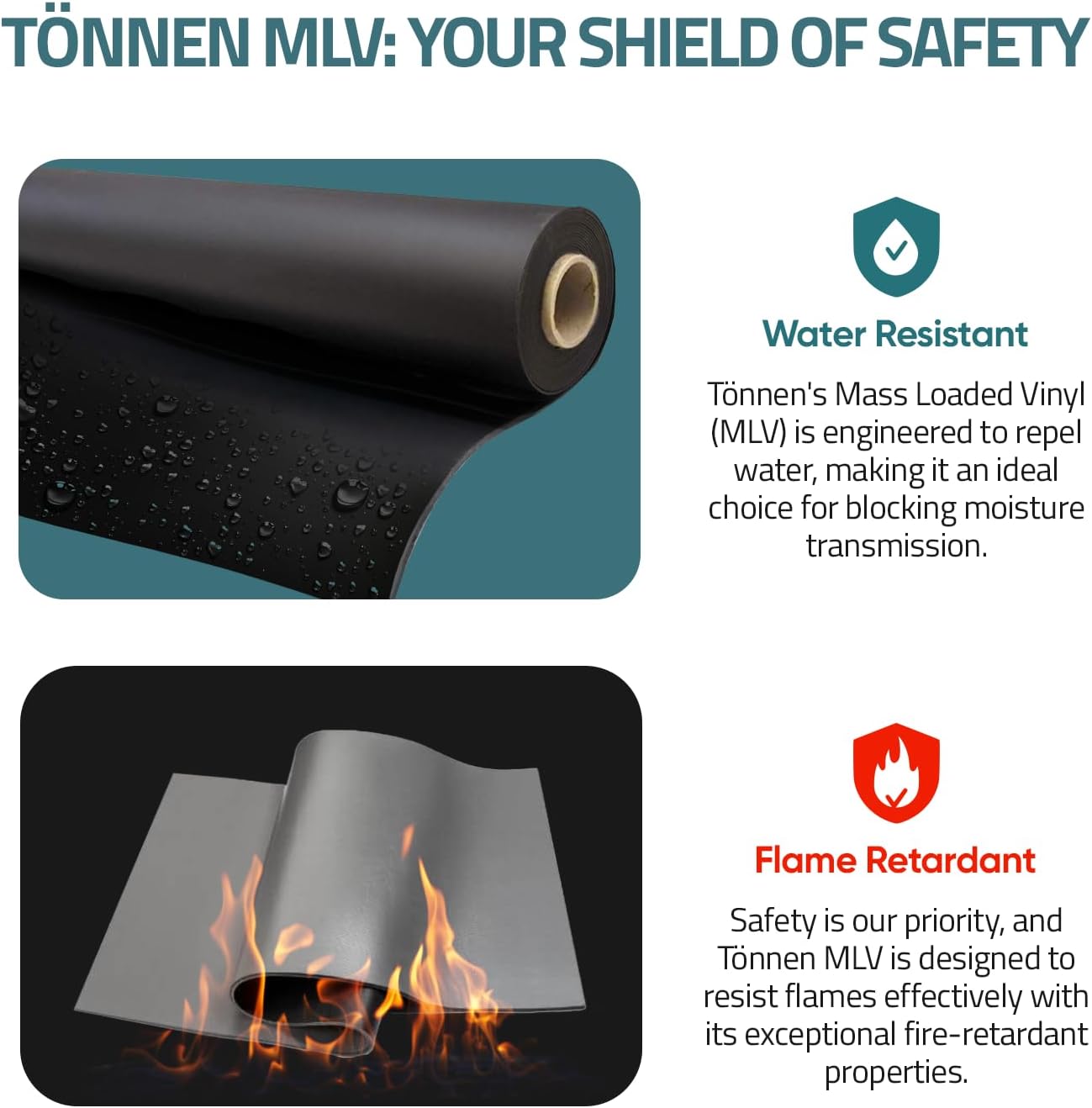 Tönnen Mass Loaded Vinyl 1/8in, 1.2 lb/in2-50 sqft (Easy to Carry roll) – Professional MLV Soundproofing Barrier.