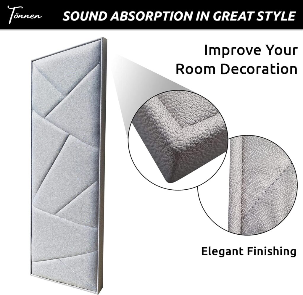 Tönnen Sublime BLACK Acoustic Panel 38x15x2 inches. Premium Innovative Coconut fiber (Single Panel)
