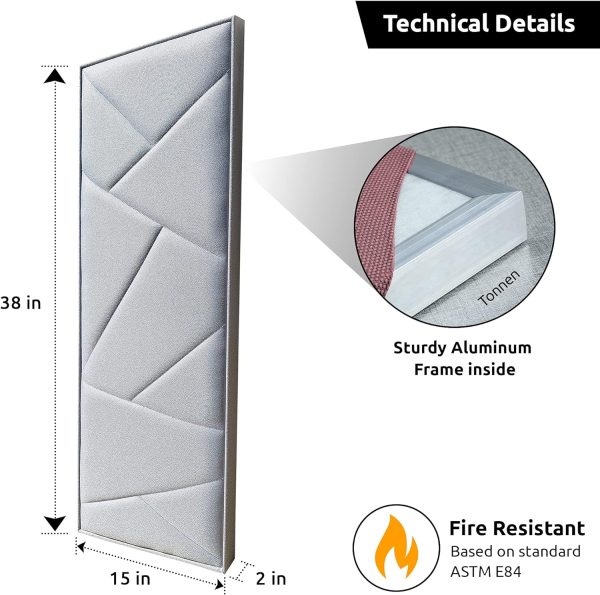 Tönnen Sublime BLACK Acoustic Panel 38x15x2 inches. Premium Innovative Coconut fiber (Single Panel)
