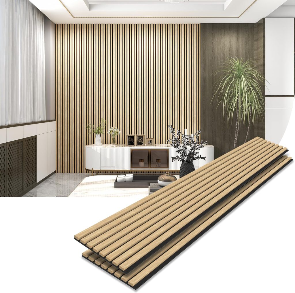 Tönnen Luxury Acoustic Wood Slat Panels | 2pack | 94x11x0.8″ each | Premium Interior Wall Décor (Sapin)
