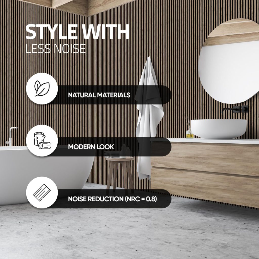 Tönnen Luxury Acoustic Wood Slat Panels | 2pack | 94x11x0.8″ each | Premium Interior Wall Décor (German Wood)