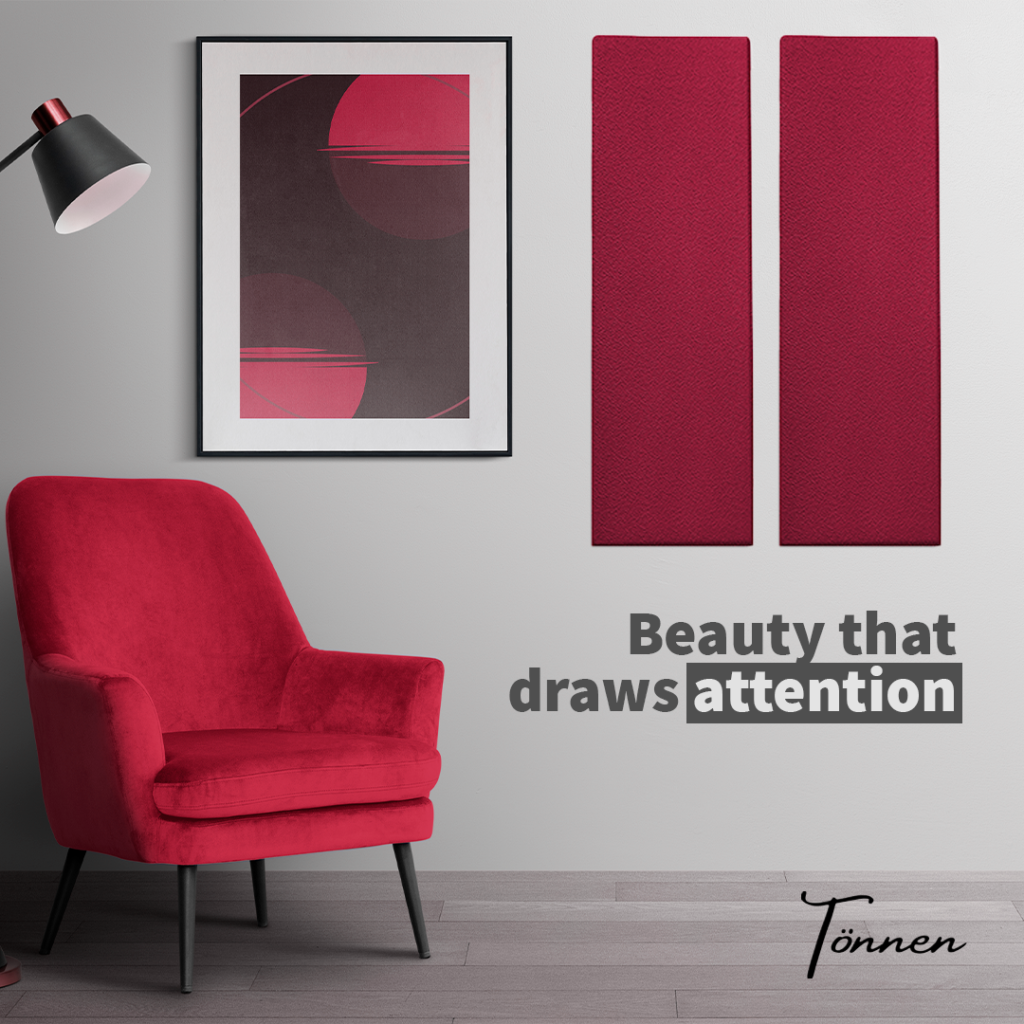 Tönnen 2-pack RED BURGUNDY Acoustic Panel 36x13x 2inch