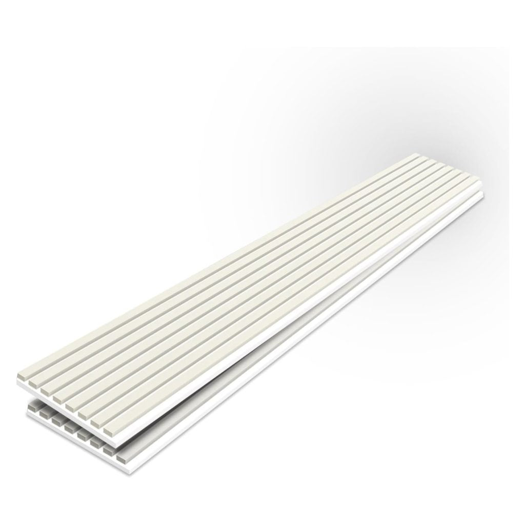 Tönnen Luxury Acoustic Wood Slat Panels | 2pack | 94x11x0.8″ each | Premium Interior Wall Décor (French White)