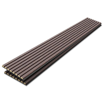 Tönnen Luxury Acoustic Wood Slat Panels | 2pack | 94x11x0.8″ each | Premium Interior Wall Décor (Dark Walnut)