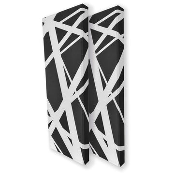 Tönnen 2-pack WHITE STRIPES ON DARK GRAY Acoustic Panel 36x13x 2inch